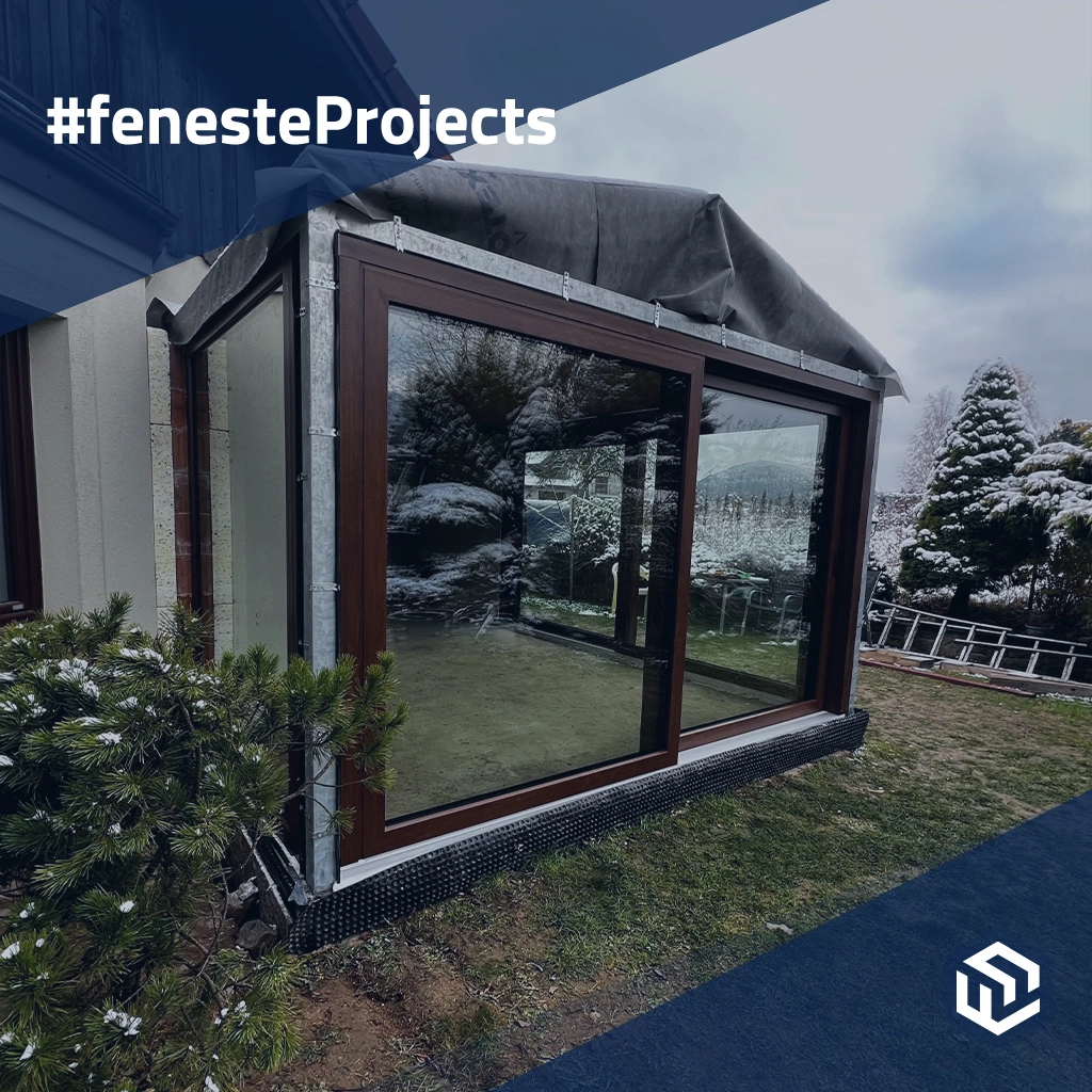 Ganzjährig verglaster Rückzugsort mit Bronzefenstern fenster fensterprofile veka softline-82-md  