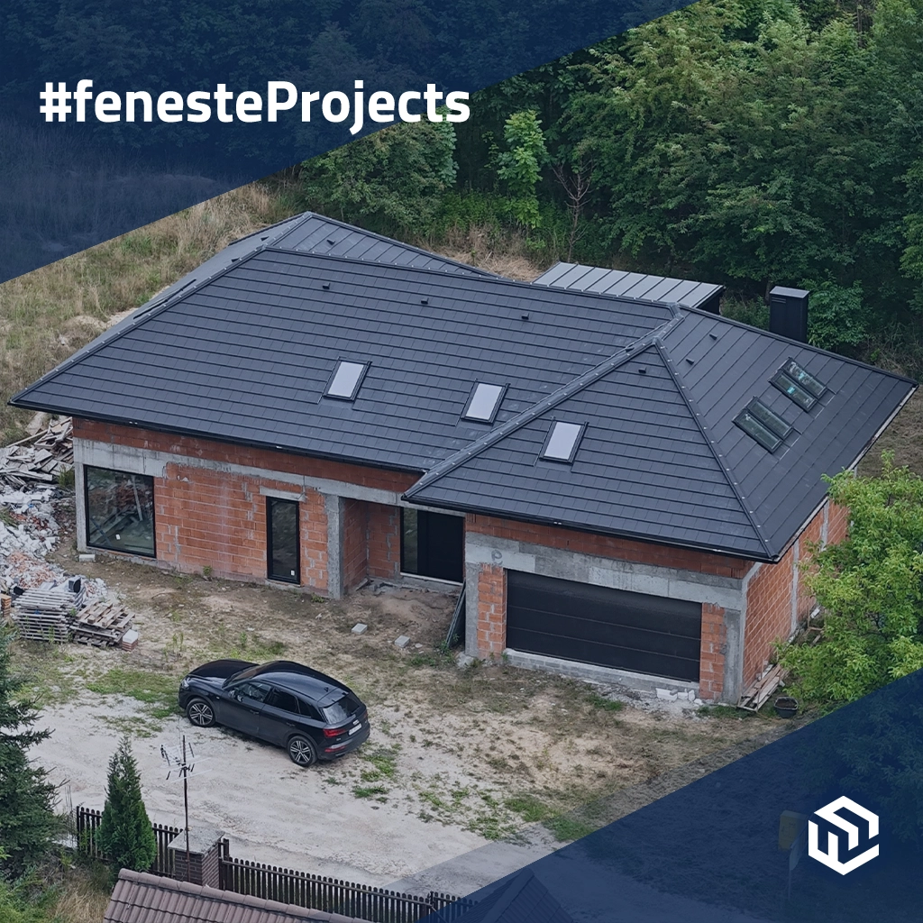 Modernes Haus mit großen HST-Fenstern und geräumiger Terrasse 🎥 projekte fensterfarben aluplast tiefschwarzes-aludec  